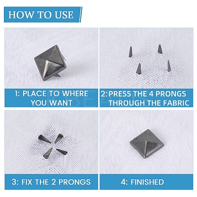 200Pcs 4 Styles Iron Studs Rivets IFIN-GF0001-54B-1