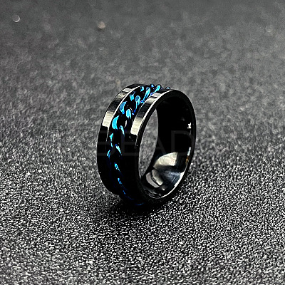 304 Stainless Steel Rotatable Chain Finger Rings for Men FS-WG60CA3-47-1
