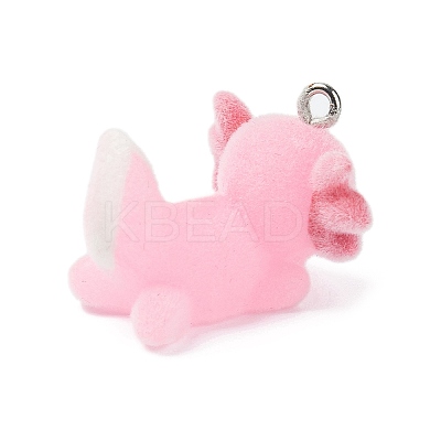 Flocky Opaque Resin Pendants RESI-G105-06E-1