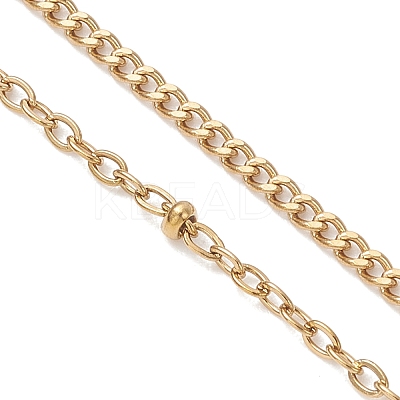 304 Stainless Steel Satellite Chain Curb Chain Slider Necklace Making AJEW-JB01527-1