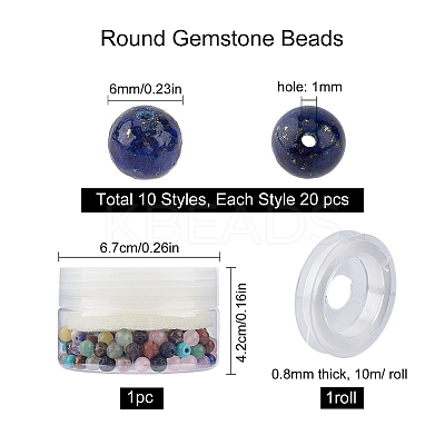 DIY Chakra Themed Stretch Bracelets Making Kits DIY-SC0012-73-1