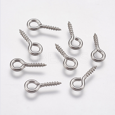 Tarnish Resistant 304 Stainless Steel Screw Eye Pin Peg Bails LS-X-STAS-K171-52P-12x5mm-1