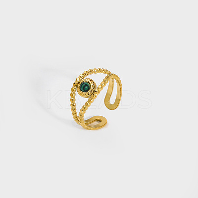Vintage Synthetic Malachite Eye Ring ED3858-2-1
