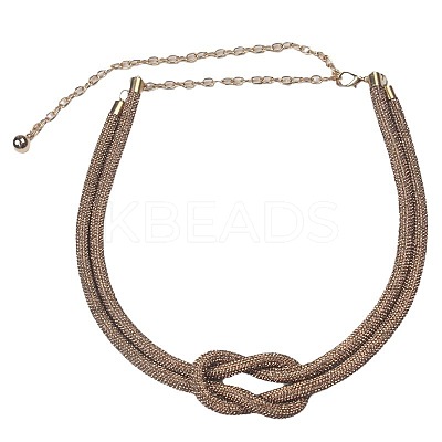 Alloy Full Rhinestone Knot Chain Belts for Dress FS-WG49D1E-01-1