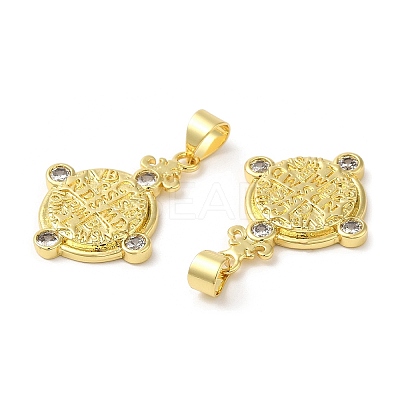 Brass Micro Pave Cubic Zirconia Pendants KK-M246-42G-1