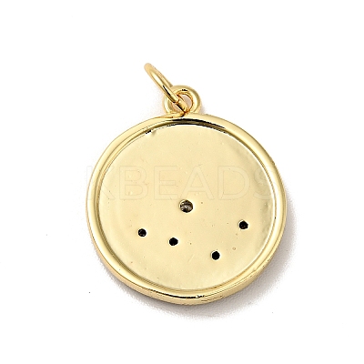 Rack Plating Brass Micro Pave Clear Cubic Zirconia Pendants KK-H431-13G-1