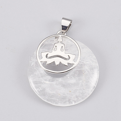 Natural Quartz Crystal Pendants KK-F751-J23-1