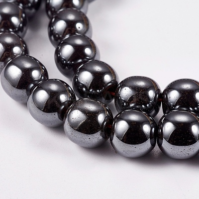 Non-Magnetic Synthetic Hematite Beads Strands X-G-H1624-8mm-1-1