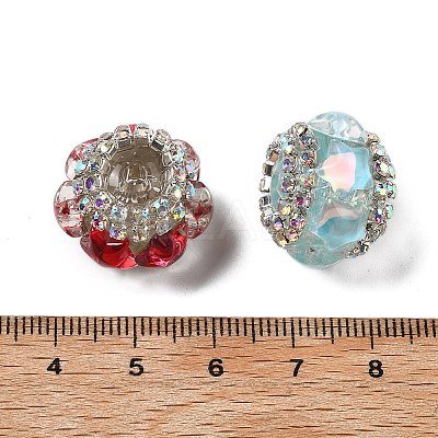 Acrylic Rhinestone Rondelle Beads OACR-S048-02-1
