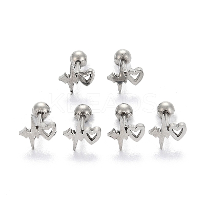 Tarnish Resistant 201 Stainless Steel Barbell Cartilage Earrings EJEW-R147-40-1