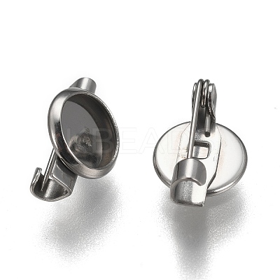 Tarnish Resistant 304 Stainless Steel Brooch Base Settings STAS-F191-04P-8mm-1