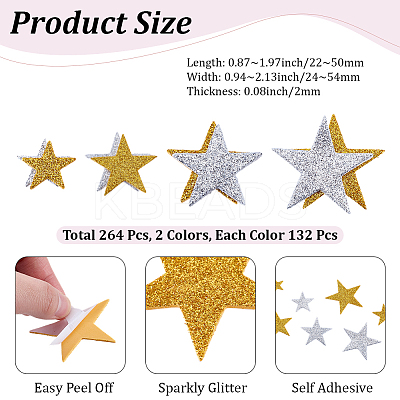 4 Bags 2 Colors EVA Self Adhesive Stickers STIC-CP0001-23-1
