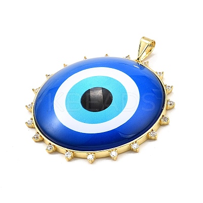 Rack Plating Brass Micro Pave Cubic Zirconia Glue Photographic Paper Pendants KK-D343-02G-1