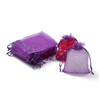 Organza Gift Bags with Drawstring LS-X1-OP-R016-9x12cm-20-1