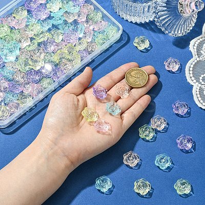 120Pcs 6 colors Transparent Acrylic Beads OACR-YW0002-33-1