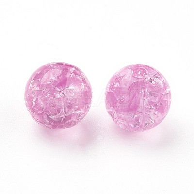 Transparent Crackle Acrylic Beads LS-MACR-E025-24G-8mm-1