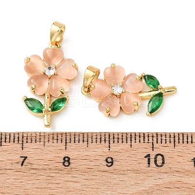 Brass Micro Pave Cubic Zirconia Pendants KK-H089-32G-01-1
