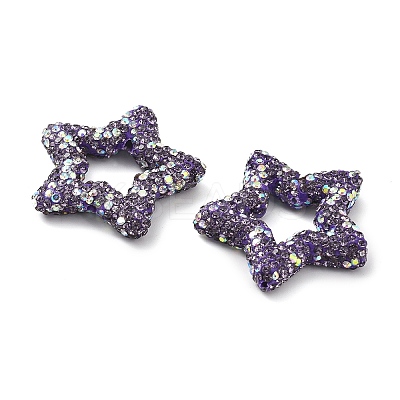 Star Shape Polymer Clay Rhinestone Beads CLAY-NH0001-06N-1