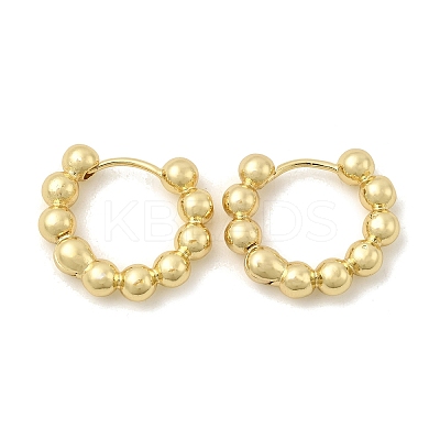 Brass Ball Beaded Hoop Earrings for Women LS-EJEW-B013-05-1