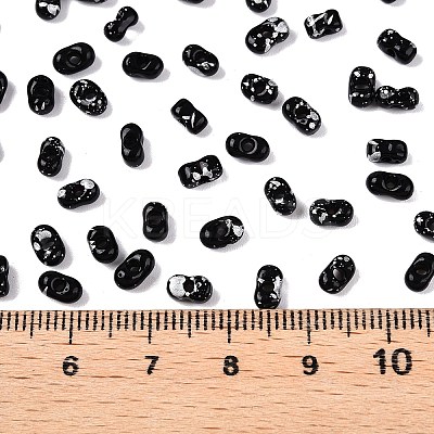Picasso Spray Painted Glass Seed Beads SEED-T006-04-37-1