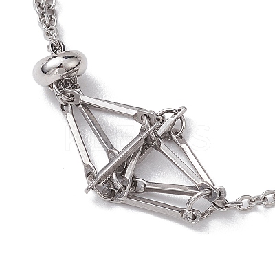 Tarnish Resistant Adjustable Braided 201 Stainless Steel Macrame Pouch Cable Chain Slider Bracelet Making BJEW-JB10284-01-1
