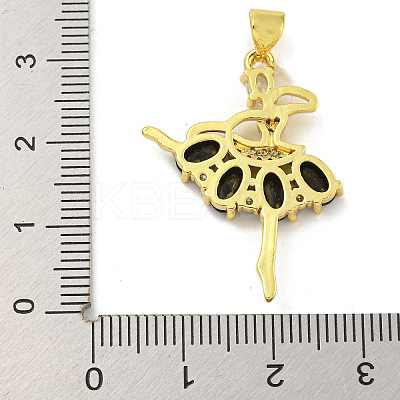 Rack Plating Brass Micro Pave Cubic Zirconia Pendants KK-G513-94G-03-1