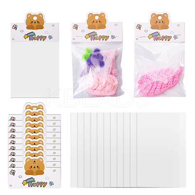 100Pcs Rectangle Clear Polypropylene Cellophane Bags CDIS-TA0001-38B-1