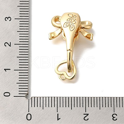Brass Micro Pave Clear Cubic Zirconia Fold Over Clasps KK-K389-101G-1