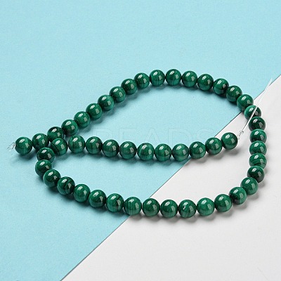 Natural Malachite Beads Strands G-R432-11-8mm-1