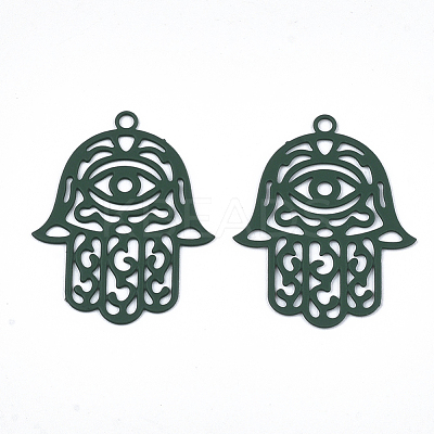 430 Stainless Steel Filigree Pendants STAS-T042-15B-1