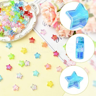 90Pcs 9 Colors Eco-Friendly Transparent Acrylic Beads TACR-FS0001-63-1