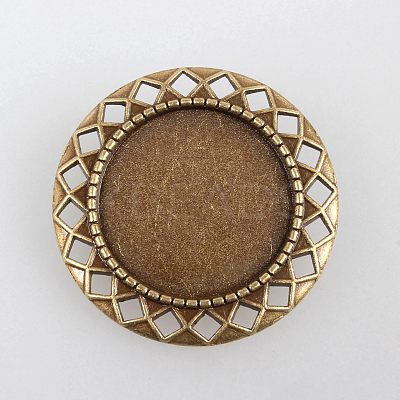 Vintage Alloy Brooch Cabochon Bezel Settings X-PALLOY-N0085-47AB-NF-1