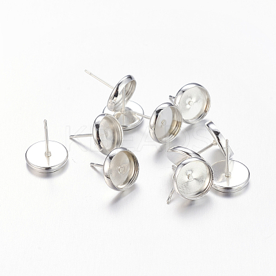 Brass Stud Earring Settings IFIN-Q006-S-NF-1
