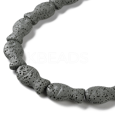 Fish Dyed Natural Lava Rock Beads Strands G-O126-01A-11-1
