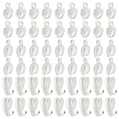 150Pcs 3 Style Brass & Alloy Ice Pick Pinch Bails FIND-AR0004-74S-1