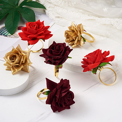 6Pcs 3 Style Alloy Rope Napkin Rings AJEW-EL0001-01-1