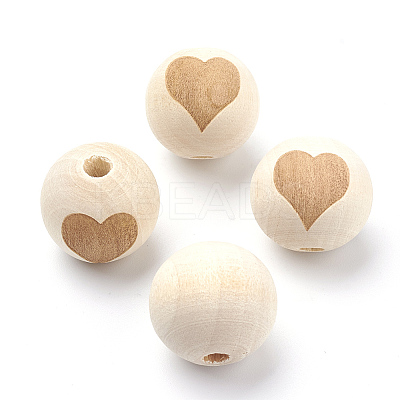 Unfinished Wood Beads LS-X-WOOD-S036-07-1