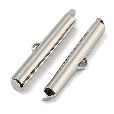 Brass Slide On End Clasp Tubes KK-N254-119P-05-1