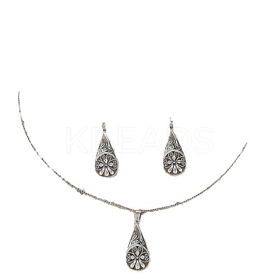 Alloy Pendant Necklaces & Dangle Earrings Sets FS-WGB4D45-01-1