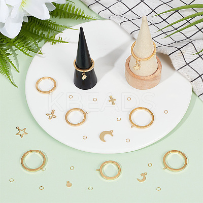DIY Charms Finger Ring Making Kit DIY-DR0001-24-1