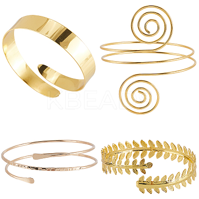 4Pcs 4 Styles Upper Arm Cuff Band AJEW-GF0010-91-1