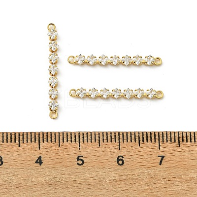 SHEGRACE Brass Pave Clear Cubic Zirconia Connector Charms XGRQ3P195-639G-1