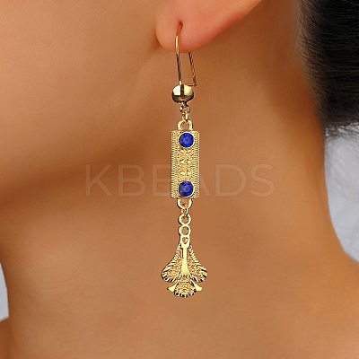 Fashionable Classic Brass Fan Dangle Earrings for Women DY2162-2-1