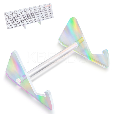 1-Tier Acrylic Keyboard Display Stands with Platinum Plated Iron Supports ODIS-WH20015-06A-03-1