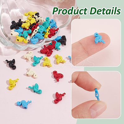 48Pcs 6 Colors Spray Painted Alloy Beads FIND-PH0021-53-1