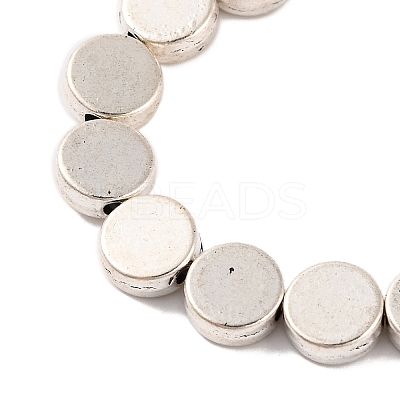 Flat Round Tibetan Style Alloy Bead Strands TIBEB-O007-48-NR-1