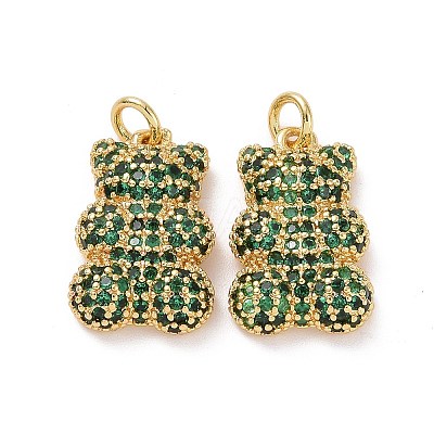 Brass Micro Pave Cubic Zirconia Pendants ZIRC-F134-23G-02-1