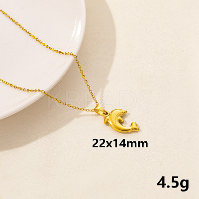 304 Stainless Steel Whale Pendant Necklaces XW2884-2-1
