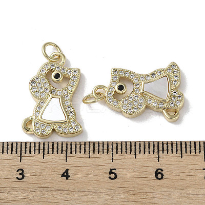 Brass Micro Pave Cubic Zirconia Pendants KK-G485-31A-G-1