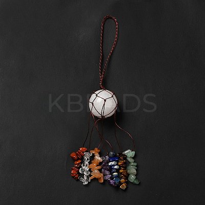 Natural Quartz Crystal Round Pendant Decorations G-G997-A09-1